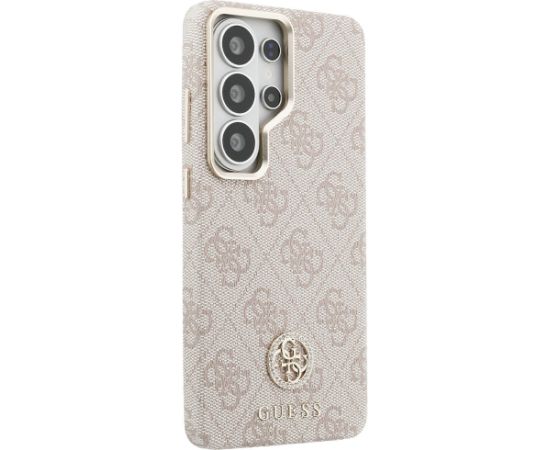 Guess 4G Rhinestone Round Logo MagSafe Aizsargapvalks priekš Samsung Galaxy S26 Ultra / rozā Neoriģinālie Maciņi