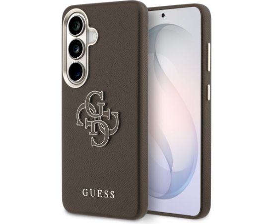 Case Guess Grained Big 4G Metal Logo Aizsargapvalks priekš Samsung Galaxy S26+ / brūns Neoriģinālie Maciņi