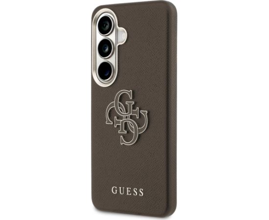 Case Guess Grained Big 4G Metal Logo Aizsargapvalks priekš Samsung Galaxy S26+ / brūns Neoriģinālie Maciņi