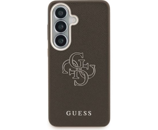 Case Guess Grained Big 4G Metal Logo Aizsargapvalks priekš Samsung Galaxy S26+ / brūns Neoriģinālie Maciņi
