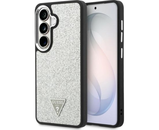 Case Guess Fixed Glitter Triangle MagSafe Aizsargapvalks priekš Samsung Galaxy S26 / sudraba Neoriģinālie Maciņi