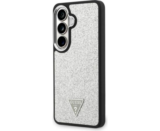 Case Guess Fixed Glitter Triangle MagSafe Aizsargapvalks priekš Samsung Galaxy S26 / sudraba Neoriģinālie Maciņi