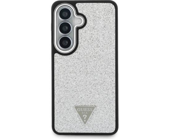 Case Guess Fixed Glitter Triangle MagSafe Aizsargapvalks priekš Samsung Galaxy S26 / sudraba Neoriģinālie Maciņi