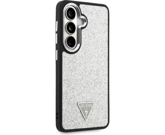 Case Guess Fixed Glitter Triangle MagSafe Aizsargapvalks priekš Samsung Galaxy S26 / sudraba Neoriģinālie Maciņi