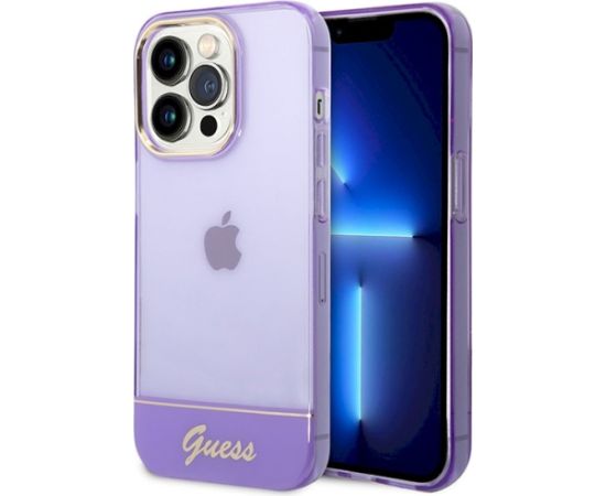 Guess GUHCP14XHGCOU Aizsargapvalks priekš iPhone 14 Pro Max 6,7" / violets caurspīdīgs Neoriģinālie Maciņi