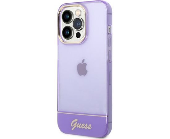 Guess GUHCP14XHGCOU Aizsargapvalks priekš iPhone 14 Pro Max 6,7" / violets caurspīdīgs Neoriģinālie Maciņi