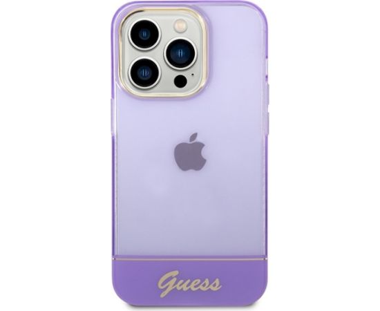 Guess GUHCP14XHGCOU Aizsargapvalks priekš iPhone 14 Pro Max 6,7" / violets caurspīdīgs Neoriģinālie Maciņi