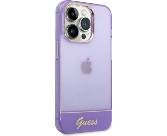 Guess GUHCP14XHGCOU Aizsargapvalks priekš iPhone 14 Pro Max 6,7" / violets caurspīdīgs Neoriģinālie Maciņi