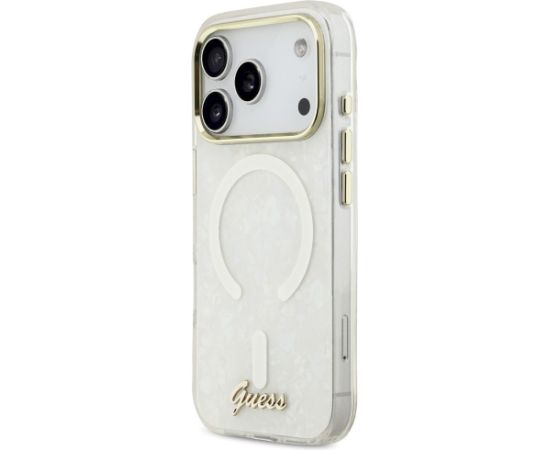 Case Guess IML Shell Script Metal MagSafe Защитный чехол для iPhone 17 Pro Max / белый Чехлы - альтернативные