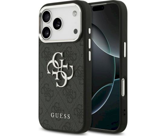 Guess 4G Big 4G Classic Logo Aizsargapvalks priekš iPhone 17 Pro / melns sudrabains Neoriģinālie Maciņi