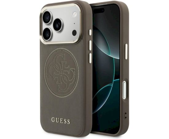 Guess Perforated 4G MagSafe Case Aizsargapvalks priekš iPhone 17 Pro / brūns Neoriģinālie Maciņi