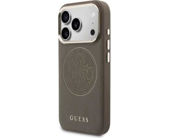 Guess Perforated 4G MagSafe Case Aizsargapvalks priekš iPhone 17 Pro / brūns Neoriģinālie Maciņi