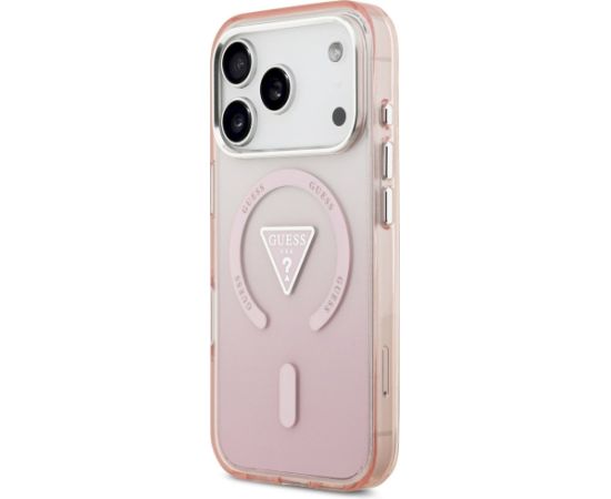Case Guess IML Gradient Triangle Logo MagSafe Aizsargapvalks priekš iPhone 17 Pro / rozā Neoriģinālie Maciņi