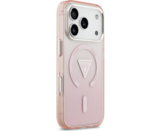 Case Guess IML Gradient Triangle Logo MagSafe Aizsargapvalks priekš iPhone 17 Pro / rozā Neoriģinālie Maciņi