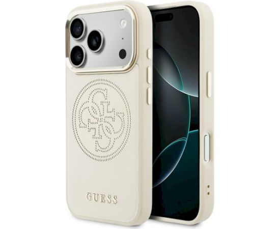 Guess Perforated 4G MagSafe Case Aizsargapvalks priekš iPhone 17 Pro / bēšs Neoriģinālie Maciņi