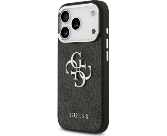 Guess 4G Big 4G Classic Logo Case Aizsargapvalks priekš iPhone 17 Pro Max / black silver Neoriģinālie Maciņi