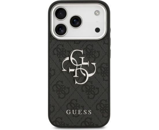Guess 4G Big 4G Classic Logo Case Aizsargapvalks priekš iPhone 17 Pro Max / black silver Neoriģinālie Maciņi