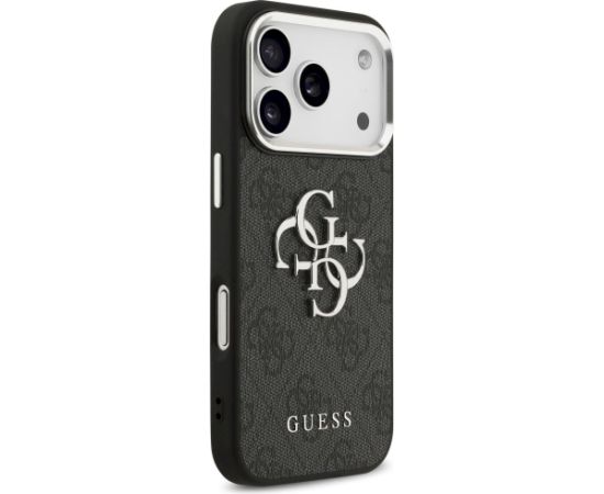 Guess 4G Big 4G Classic Logo Case Aizsargapvalks priekš iPhone 17 Pro Max / black silver Neoriģinālie Maciņi