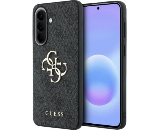 Case Guess Leather 4G Metal Logo Aizsargapvalks priekš Samsung Galaxy A57 5G / melns Neoriģinālie Maciņi