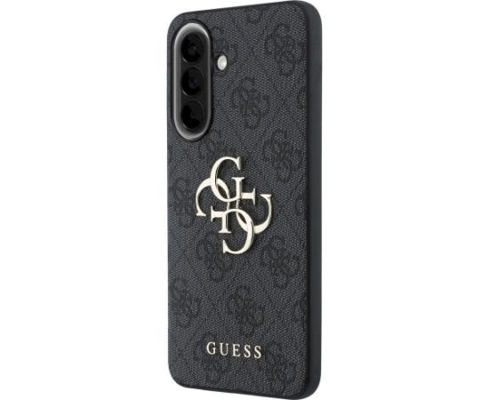 Case Guess Leather 4G Metal Logo Aizsargapvalks priekš Samsung Galaxy A57 5G / melns Neoriģinālie Maciņi
