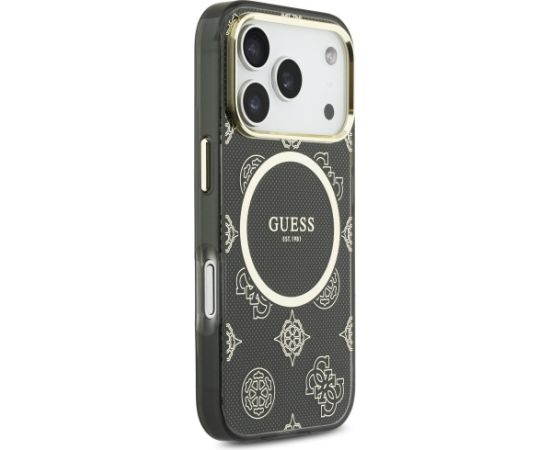 Case Guess IML Peony Dot MagSafe Aizsargapvalks priekš iPhone 17 Pro / melns Neoriģinālie Maciņi