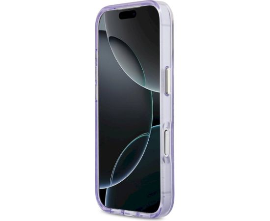 Guess IML Shell Script Metal MagSafe Aizsargapvalks priekš iPhone 17 Pro Max / violets Neoriģinālie Maciņi