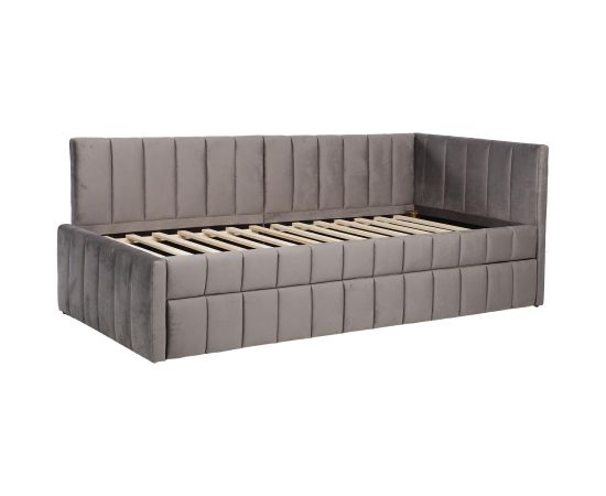 Bed JASPER with pull-out trundle 90x200cm, grey Gultas