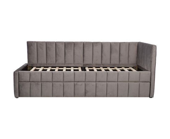Bed JASPER with pull-out trundle 90x200cm, grey Gultas