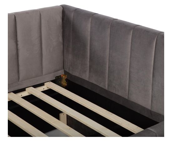 Bed JASPER with pull-out trundle 90x200cm, grey Gultas