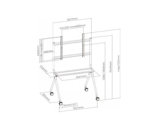 Lh-group Oy LH-GROUP FLOORSTAND WITH WHEELS 50-86" MAX 120KG Крепления для телевизоров