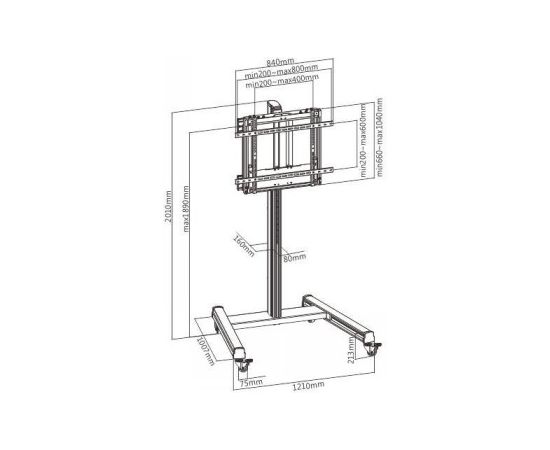 Lh-group Oy LH-GROUP COUNTERWEIGHT STAND ON WHEELS FOR 40-62KG MONITORS Крепления для телевизоров