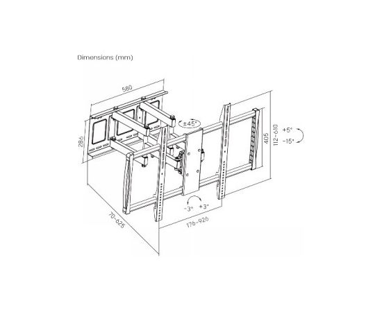 Lh-group Oy LH-GROUP SWIVELING WALL MOUNT 60-120" MAX 120KG Крепления для телевизоров
