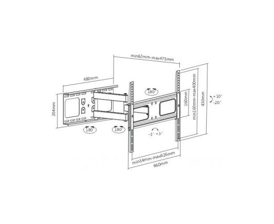Lh-group Oy LH-GROUP WALL MOUNT WITH TURN 37-70" TILT Крепления для телевизоров