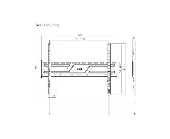 Lh-group Oy LH-GROUP SEINÄTELINE 32-86" 75KG FIXED Крепления для телевизоров