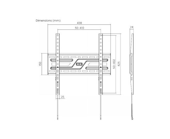 Lh-group Oy LH-GROUP SEINÄTELINE 32-75" 75KG FIXED Крепления для телевизоров