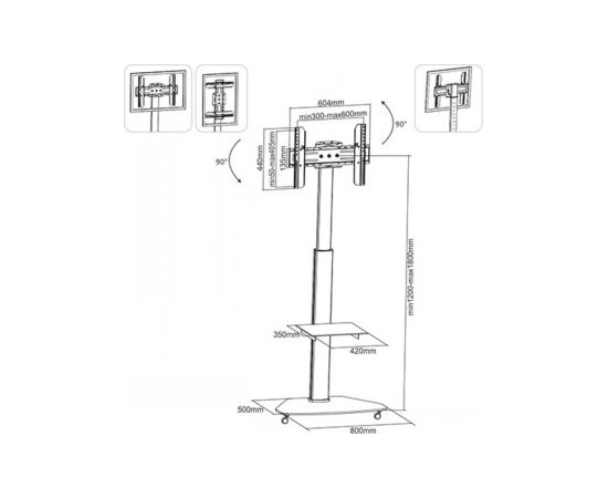 Lh-group Oy LH-GROUP FLOOR STAND WITH WHEELS 32-60" Крепления для телевизоров