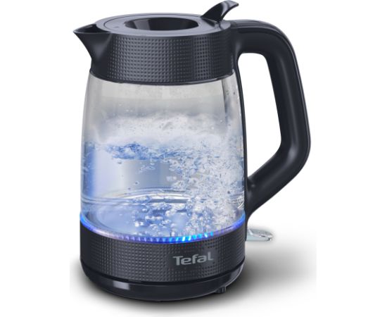 TEFAL Kettle KO2G08E0 2000 W Electric 1.7 L Heat-resistant glass 360° rotational base Black/Transparent Tējkannas (elektriskās)