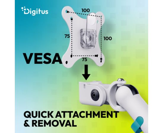 Digitus Desk Mount Tilt, rotation, pivot Single design monitor mount 35 " Maximum weight (capacity) 10 kg White Крепления для телевизоров