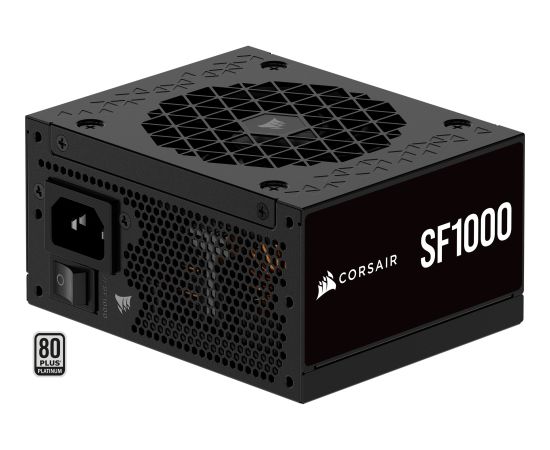Corsair SF1000, PC power supply (black, 1x 12VHPWR, 3x PCIe, cable management, 1000 watts) Datoru barošanas bloki