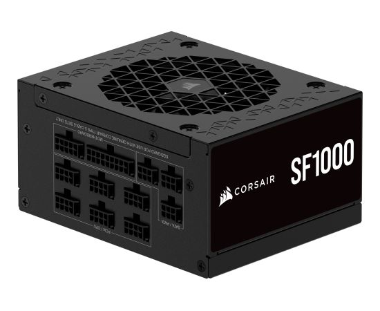 Corsair SF1000, PC power supply (black, 1x 12VHPWR, 3x PCIe, cable management, 1000 watts) Datoru barošanas bloki