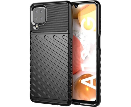 Mocco Armored Thunder Aizmugurējais Apvalks Priekš Samsung Galaxy A12 Melns Neoriģinālie Maciņi