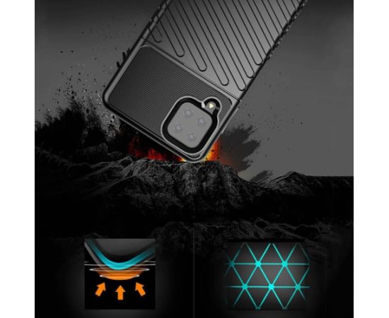 Mocco Armored Thunder Aizmugurējais Apvalks Priekš Samsung Galaxy A12 Melns Neoriģinālie Maciņi
