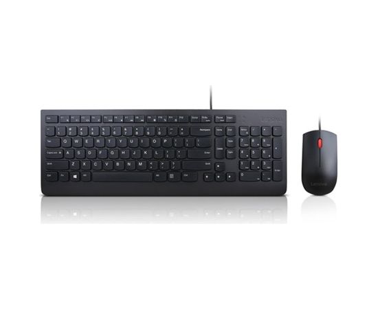 Lenovo Essential Keyboard and Mouse Combo  4X30L79922 Wired, USB, Keyboard layout US with EURO symbol, Mouse included, Numeric keypad, Black, USB, No, Wireless connection No, ENG