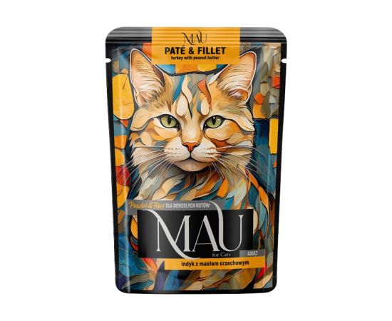 Dolina Noteci MAU Pate and Fillet Turkey with peanut butter - wet cat food - 85g Kaķu konservi