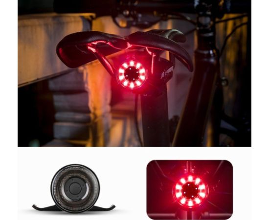 Rockbros Q1 velosipēda aizmugurējais lukturis 7 krāsu LED, melns Новинки Компьютерная техника