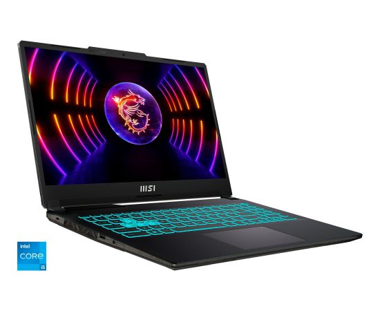 MSI Cyborg 15 A13VE-1005 (black/transparent, Intel® Core? i5-13420H, NVIDIA GeForce RTX 4050, 16 GB DDR5, 512 GB (512 GB SSD), without operating system) - German - DE Layout Portatīvie datori