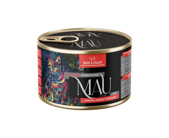 Dolina Noteci MAU Pate and Fillet Beef with sweet potatoes and rosemary - wet cat food - 185g Barība