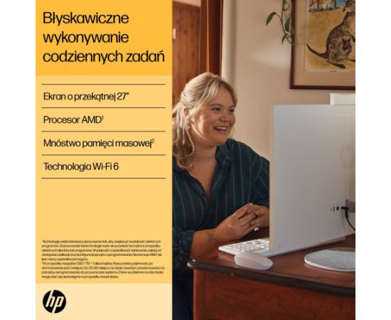 HP 27-cr0204nw AMD Ryzen™ 7 7730U 68.6 cm (27") 1920 × 1080 px All-in-One PC 16 GB DDR4-SDRAM 512 GB SSD Free DOS Wi-Fi 6 (802.11ax) White All In One Datori (AIO)