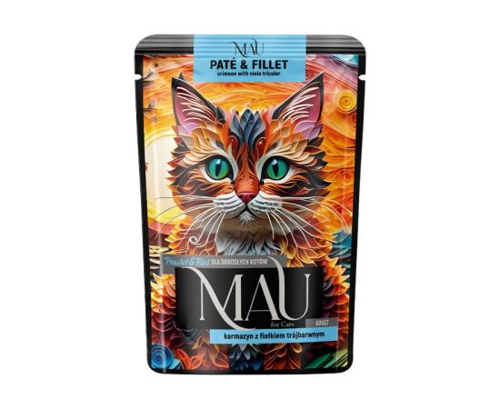 Dolina Noteci MAU Pate and Fillet Crimson with pansy - wet cat food - 85g Kaķu konservi
