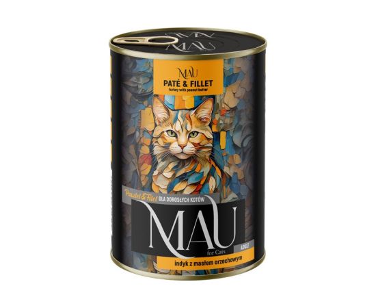 Dolina Noteci MAU Pate and Fillet Turkey with peanut butter - wet cat food - 400g Kaķu konservi